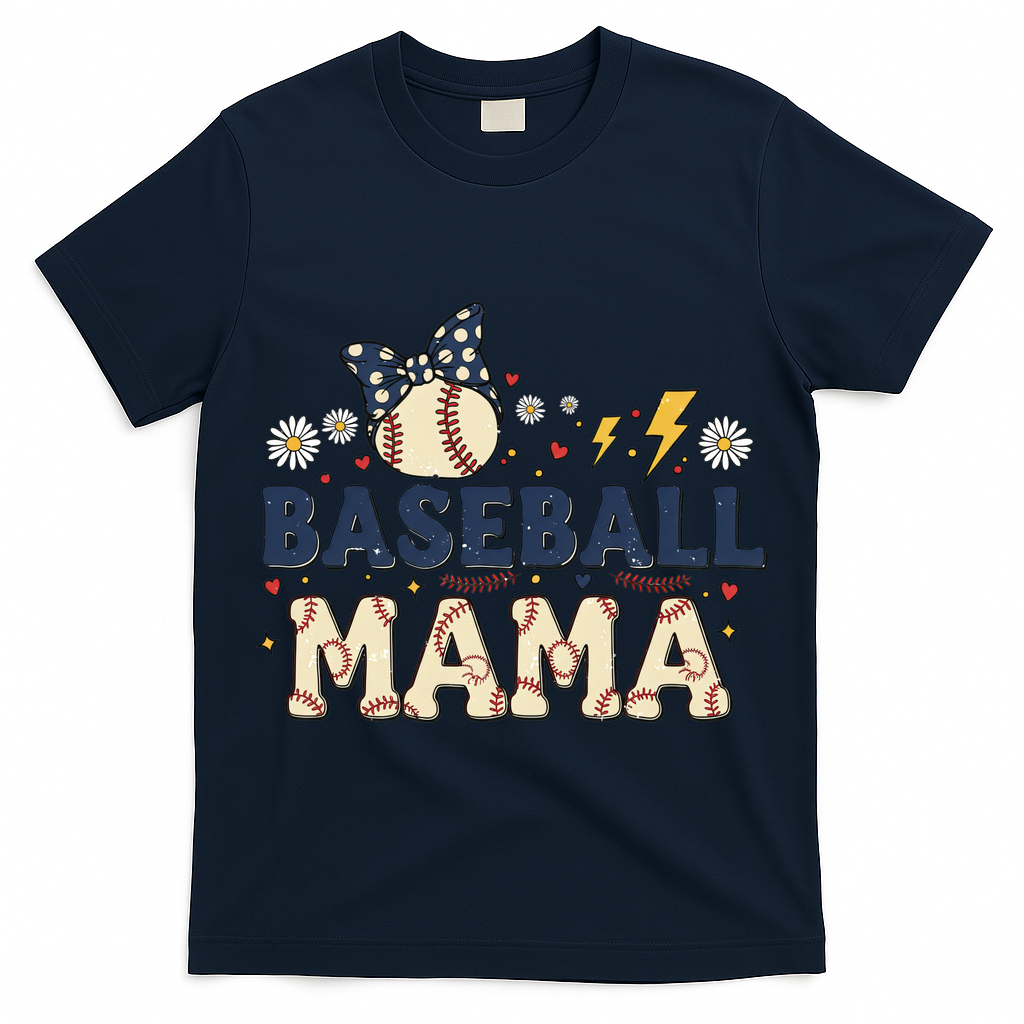 Baseball Mama Retro T-Shirt