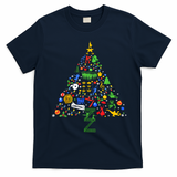 Broadway Musical Theatre Christmas Tree T-Shirt - Navy Blue