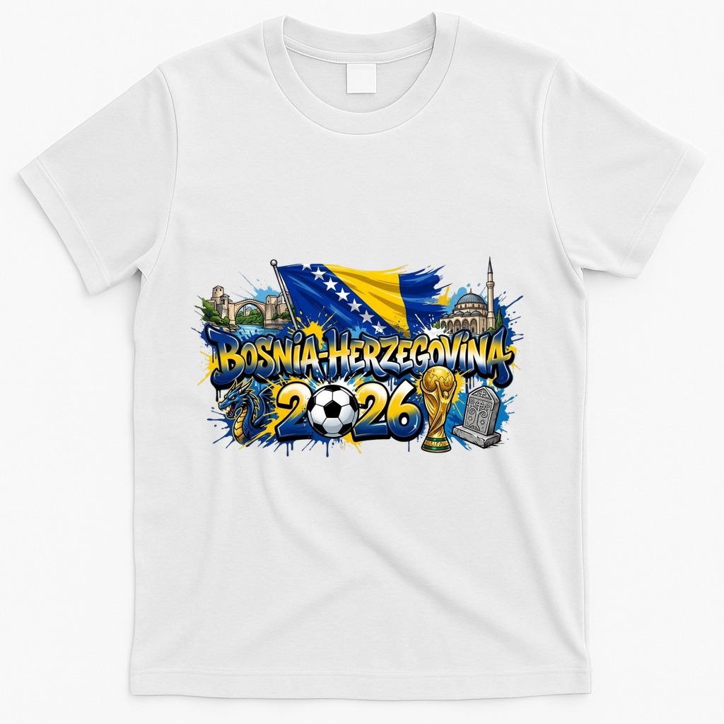 BOSNIA North America Soccer Tournament 2026 T-Shirt - White