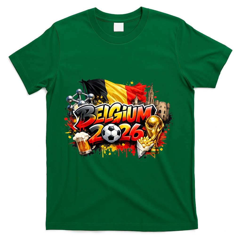 BELGIUM North America Soccer Tournament 2026 T-Shirt - Green
