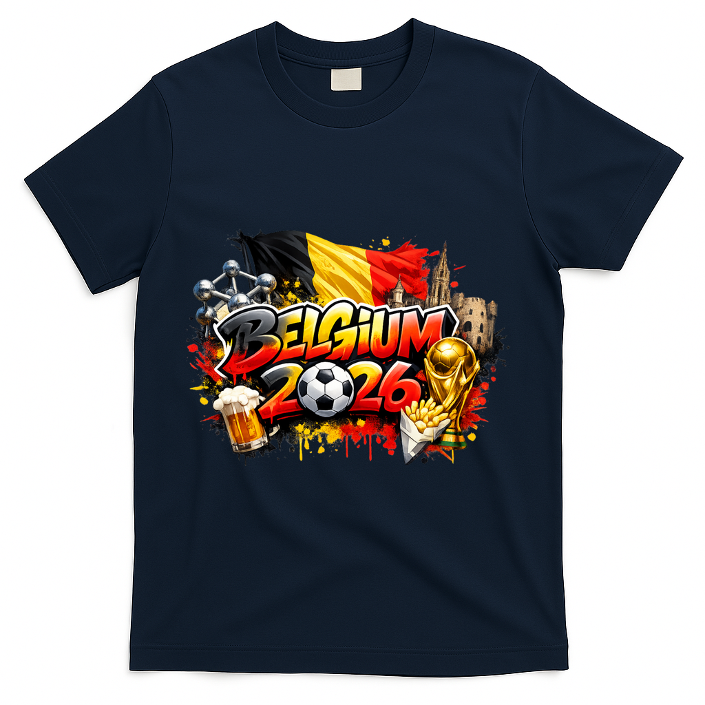 BELGIUM North America Soccer Tournament 2026 T-Shirt - Navy