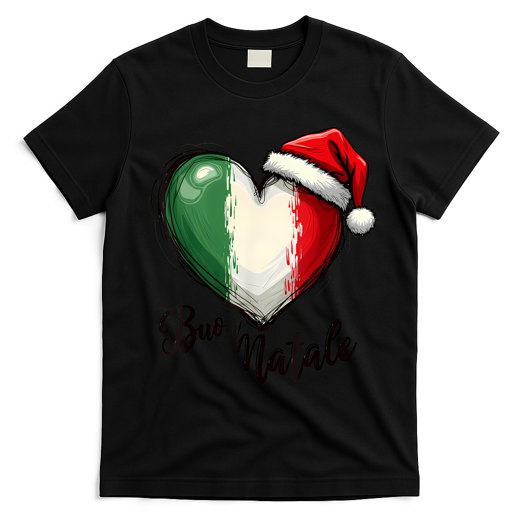 Buon Natale Italian Family Christmas Italy Pride T-Shirt - Black
