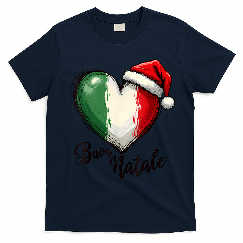 Buon Natale Italian Family Christmas Italy Pride T-Shirt - Navy Blue