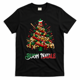 Buon Natale Italian Pasta Christmas Tree Xmas  T-Shirt - Black