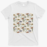 Boho Ocean Fish and Jellyfish - White