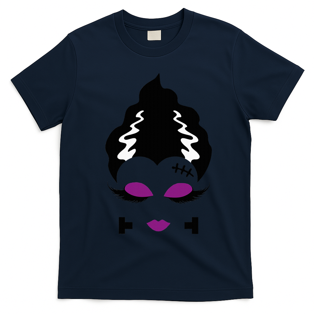 Bride Of F.R.A.N.K.E.N.S.T.E.I.N Monster Halloween Costume T-Shirt - Navy Blue