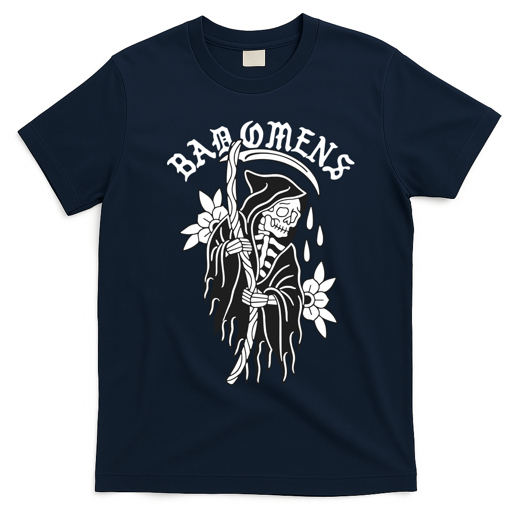 Bad Omen Reaper The Death Of Peace Of Mind T-Shirt - Navy Blue