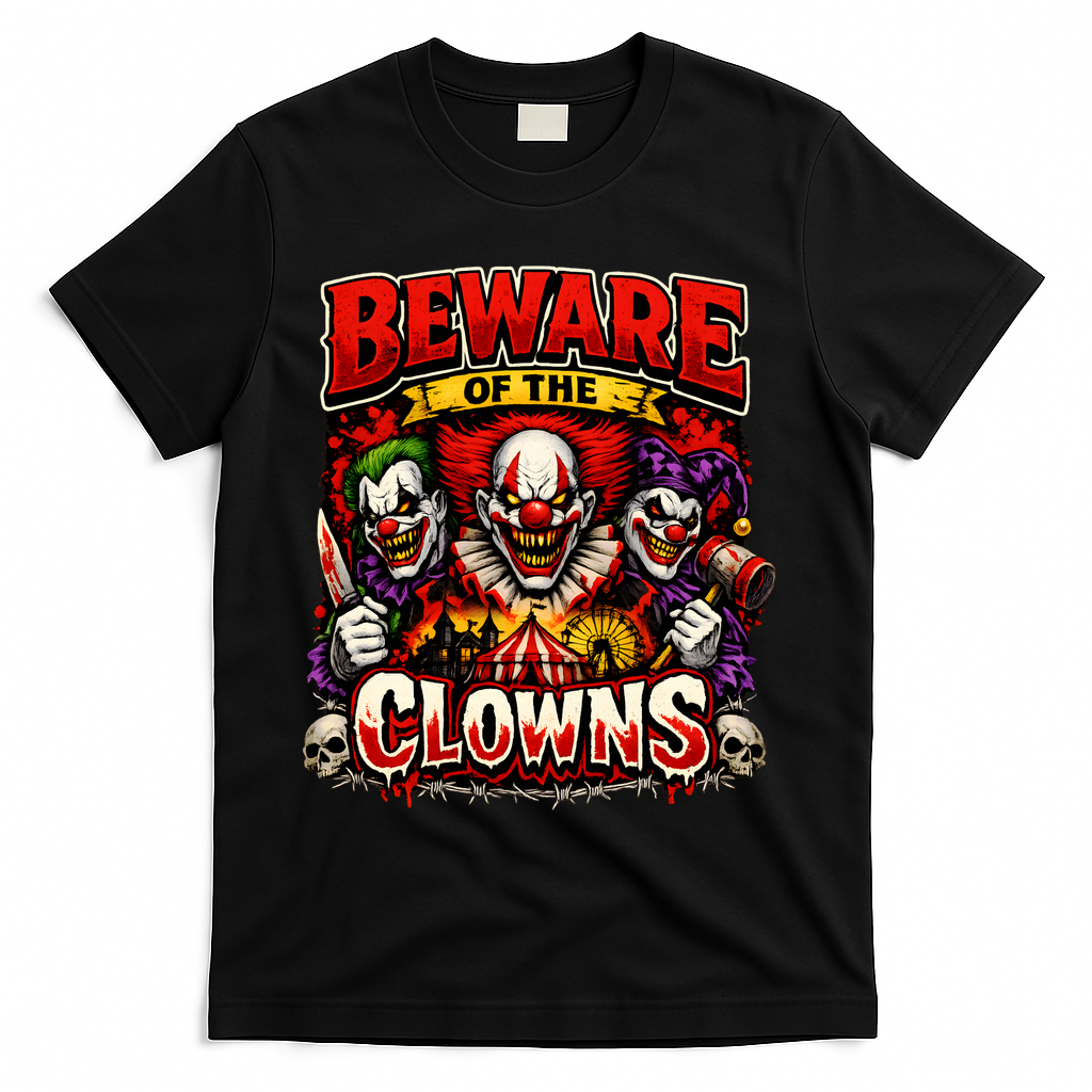 Beware Of The Clowns T-Shirt - Black