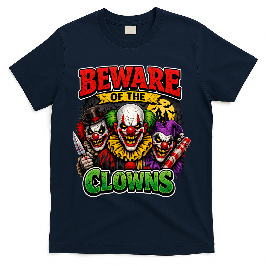 Beware Of The Creepy Clowns Attacks T-Shirt - Navy
