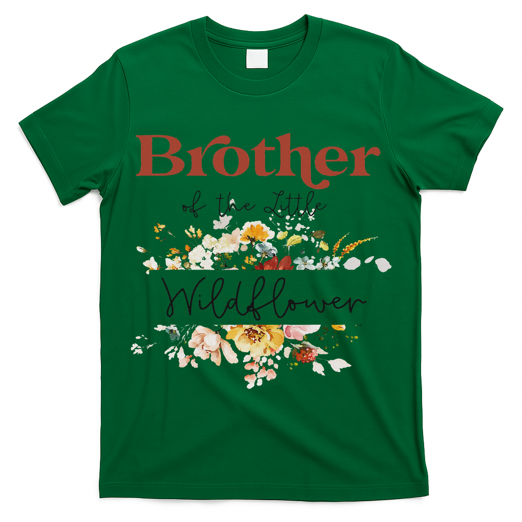 Brother Of The Little Wildflower Birthday Party Baby Shower T-Shirt