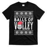 Balls Of Volley Xmas Volleyball Ugly Christmas Gift Funny Gift T-Shirt - Black