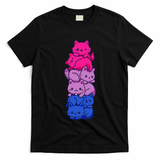 Bi Pride Cat LGBT Bisexual Flag Cute Kawaii Cats Pile Gift T-Shirt