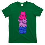 Bi Pride Cat LGBT Bisexual Flag Cute Kawaii Cats Pile Gift T-Shirt