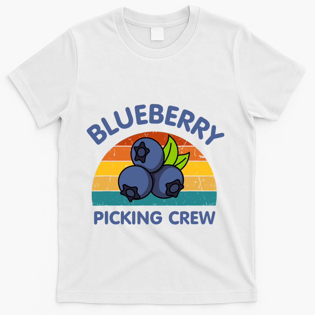Blueberry Picking Crew Cute Family Blueberries Summer Fruit T-Shirt - White