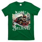 Believe Polar Express Christmas Train T-Shirt - Irish Green