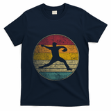 Baseball Pitcher Pitching Ball Glove Retro 70s 80s 90s Gift T-Shirt - Navy Blue