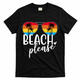 Beach Please Summer Sunset T-Shirt - Black