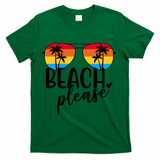 Beach Please Summer Sunset T-Shirt - Green