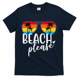 Beach Please Summer Sunset T-Shirt - Navy