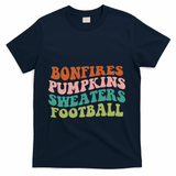 Bonfires Pumpkins Sweaters Football Fall Season T-Shirt - Navy