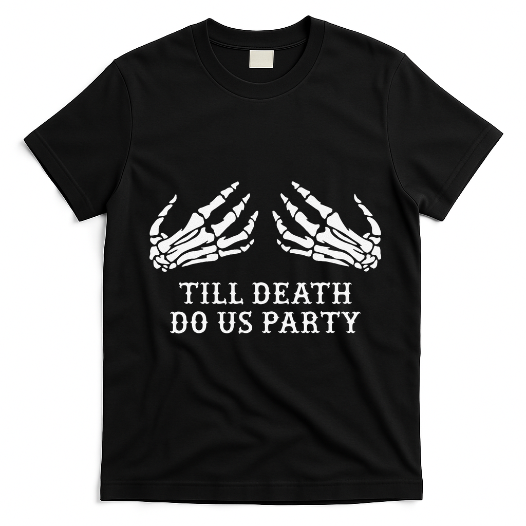 Bachelorette Party Till Death Do Us Party Halloween T-Shirt - Black