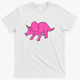 Bright Pink Triceratops Dinosaur - White