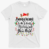 Being Related To Me Funny Christmas Family Xmas T-Shirt - White