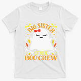 Big Sister Boo Crew Ghost Matching Family Halloween T-Shirt - White