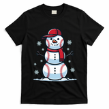 Baseball Snowman T-Shirt - Black