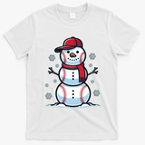 Baseball Snowman T-Shirt - White