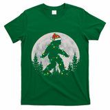Bigfoot Santa Christmas Tree Lights Xmas Sasquatch T-Shirt - Irish Green