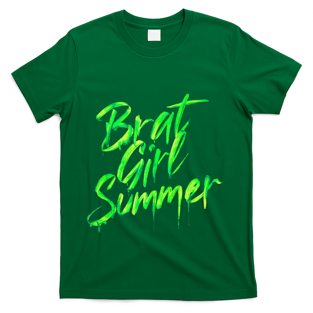 Brat Summer Cute Retro Summer T-Shirt - Green