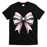 Baseball Softball Coquette Bow Game Heart Love Mom Life T-Shirt