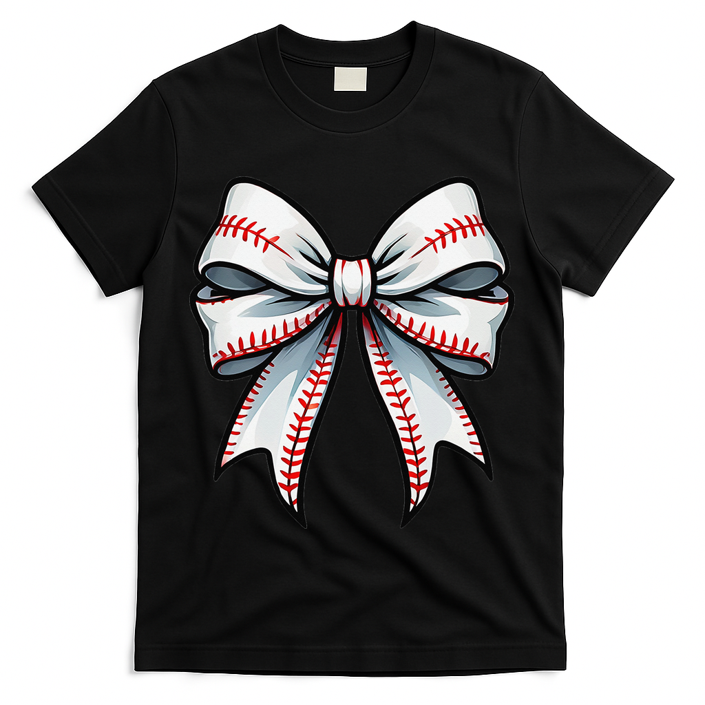 Baseball Softball Coquette Bow Game Heart Love Mom Life T-Shirt