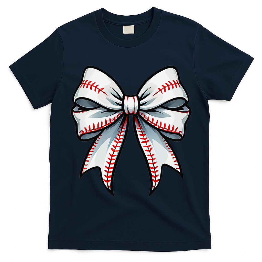 Baseball Softball Coquette Bow Game Heart Love Mom Life T-Shirt
