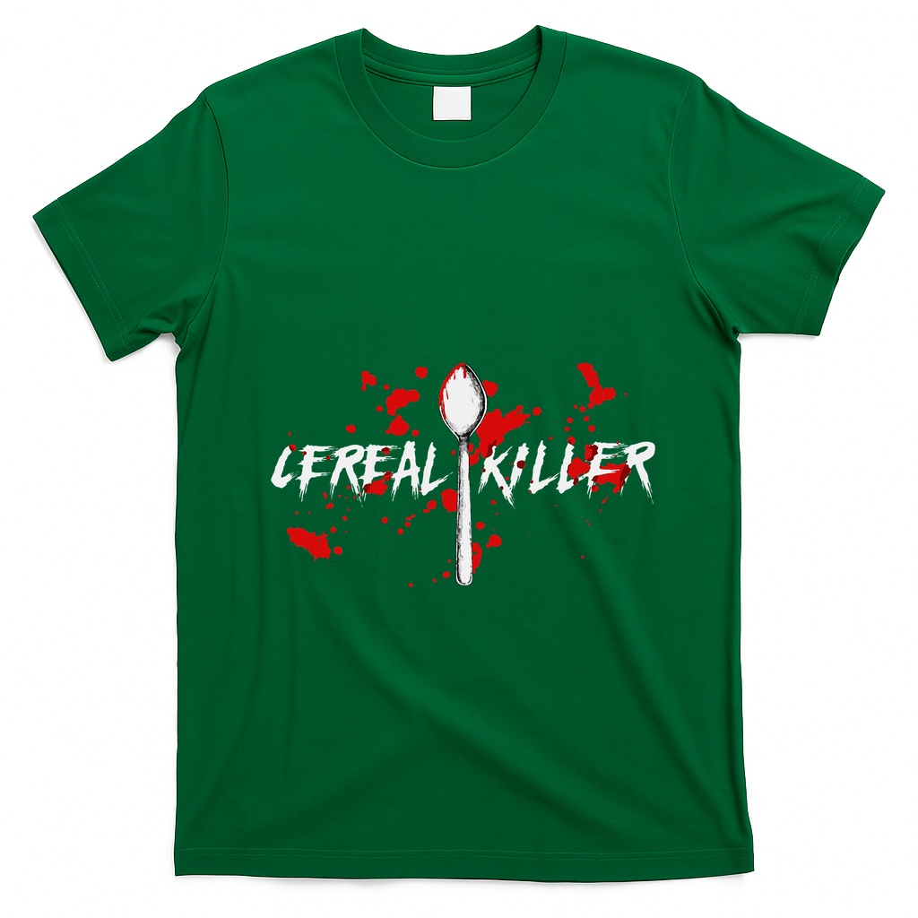 Bloody Spoon Cereal Killer Cereal Day T-Shirt - Irish Green