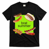Brat Summer Funny Hot Dog Bratwurst Summer T-Shirt - Black