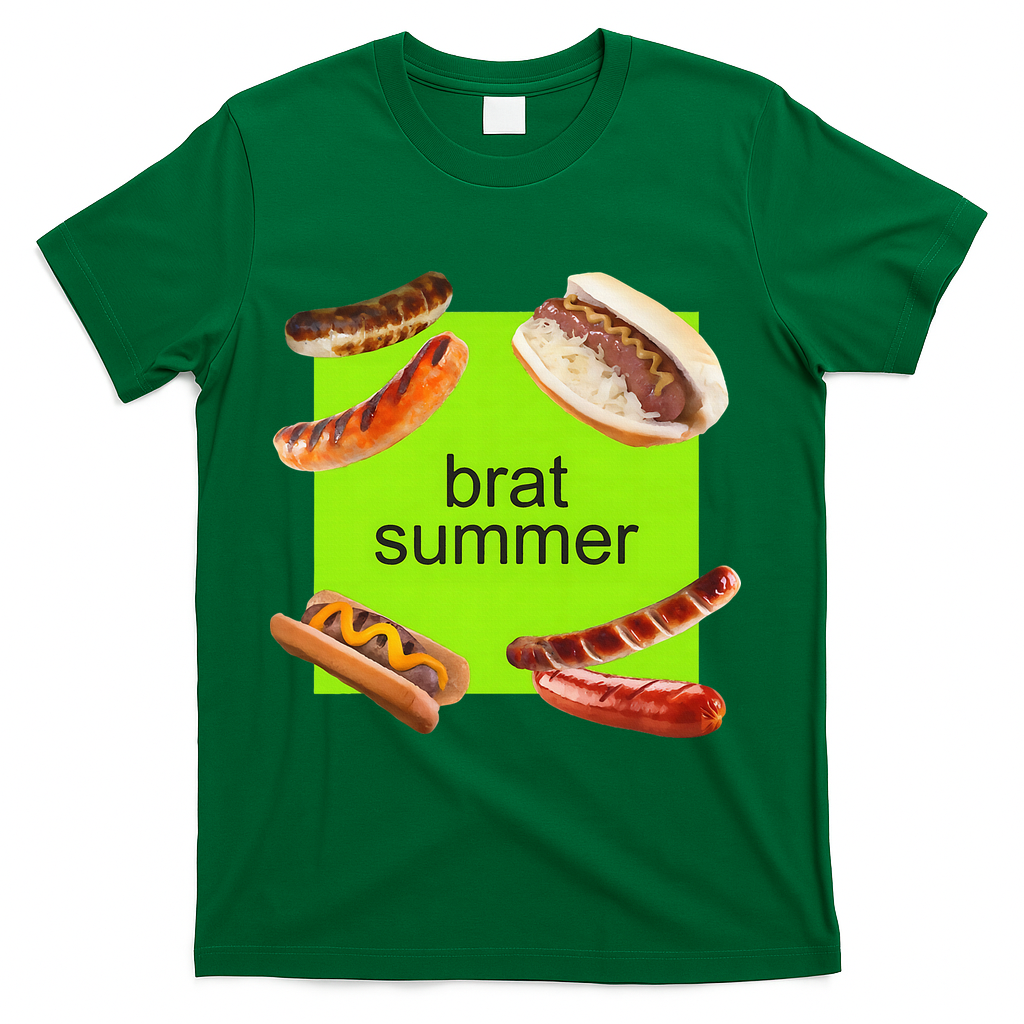 Brat Summer Funny Hot Dog Bratwurst Summer T-Shirt - Green
