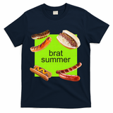 Brat Summer Funny Hot Dog Bratwurst Summer T-Shirt - Navy