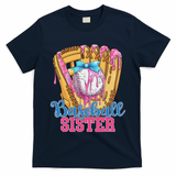 Baseball Sister Funny Baseball Ice Cream Drip Big Sister T-Shirt