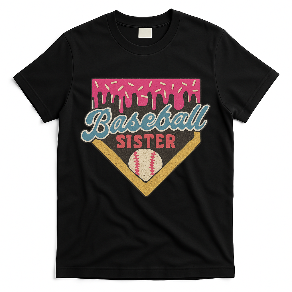 Baseball Sister Ice Cream Drip T-Shirt