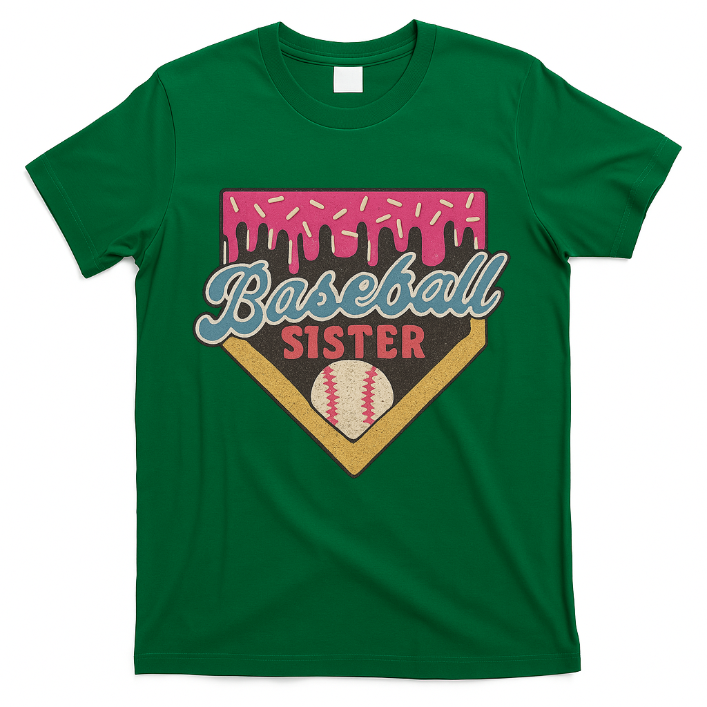 Baseball Sister Ice Cream Drip T-Shirt