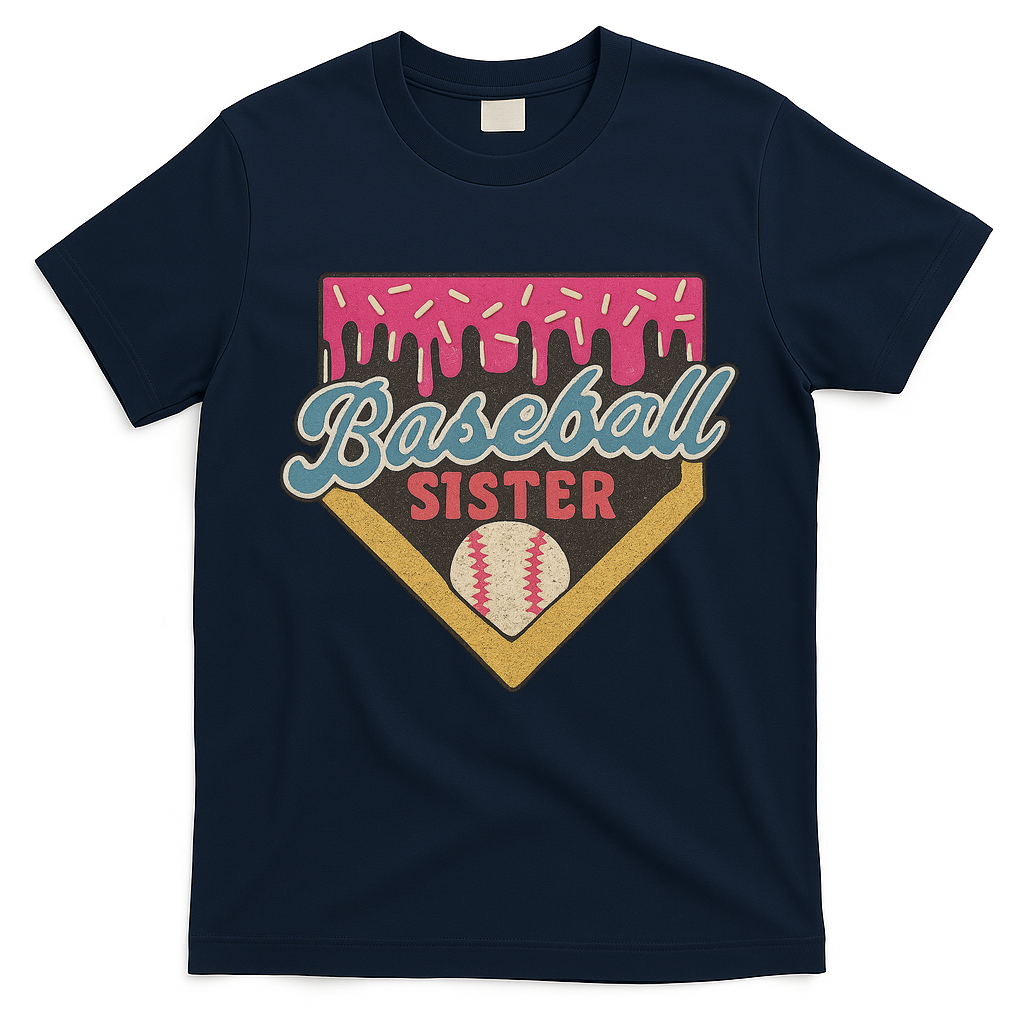 Baseball Sister Ice Cream Drip T-Shirt