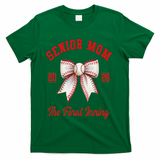 Baseball Senior Mom Coquette Bow Class Of 2026 Final Inning T-Shirt - Green
