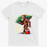 Bigfoot Saw Me But Nobody Believes Him Christmas Bigfoot T-Shirt - White