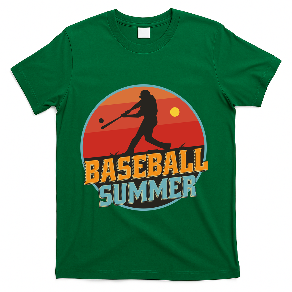 Baseball Summer Player T-Shirt - Green