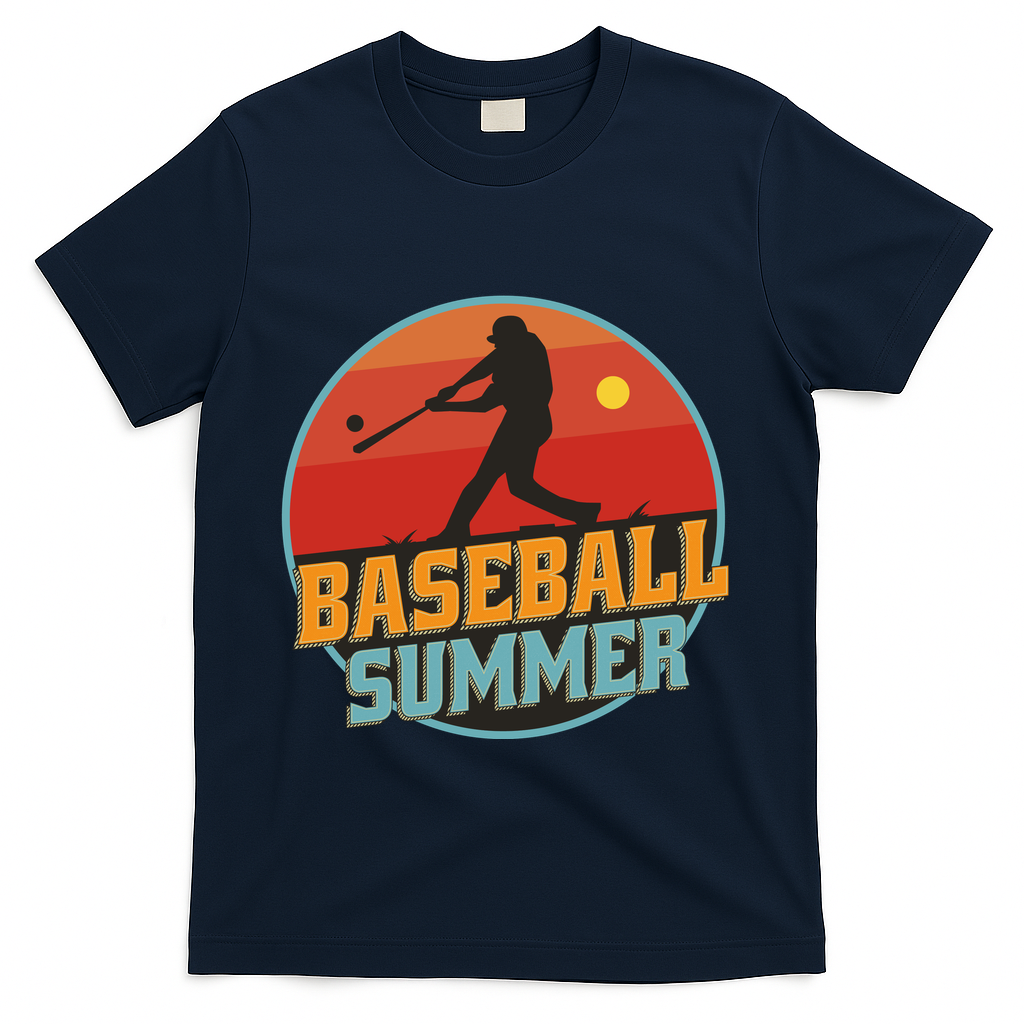 Baseball Summer Player T-Shirt - Navy