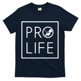 Baby Silhouette Profunny Giftlife Minimalist March For Life Gift Cool Gift T-Shirt - Navy