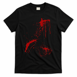 Blood Splatter Spatter Fake Bloody Halloween Zombie Victim T-Shirt - Black