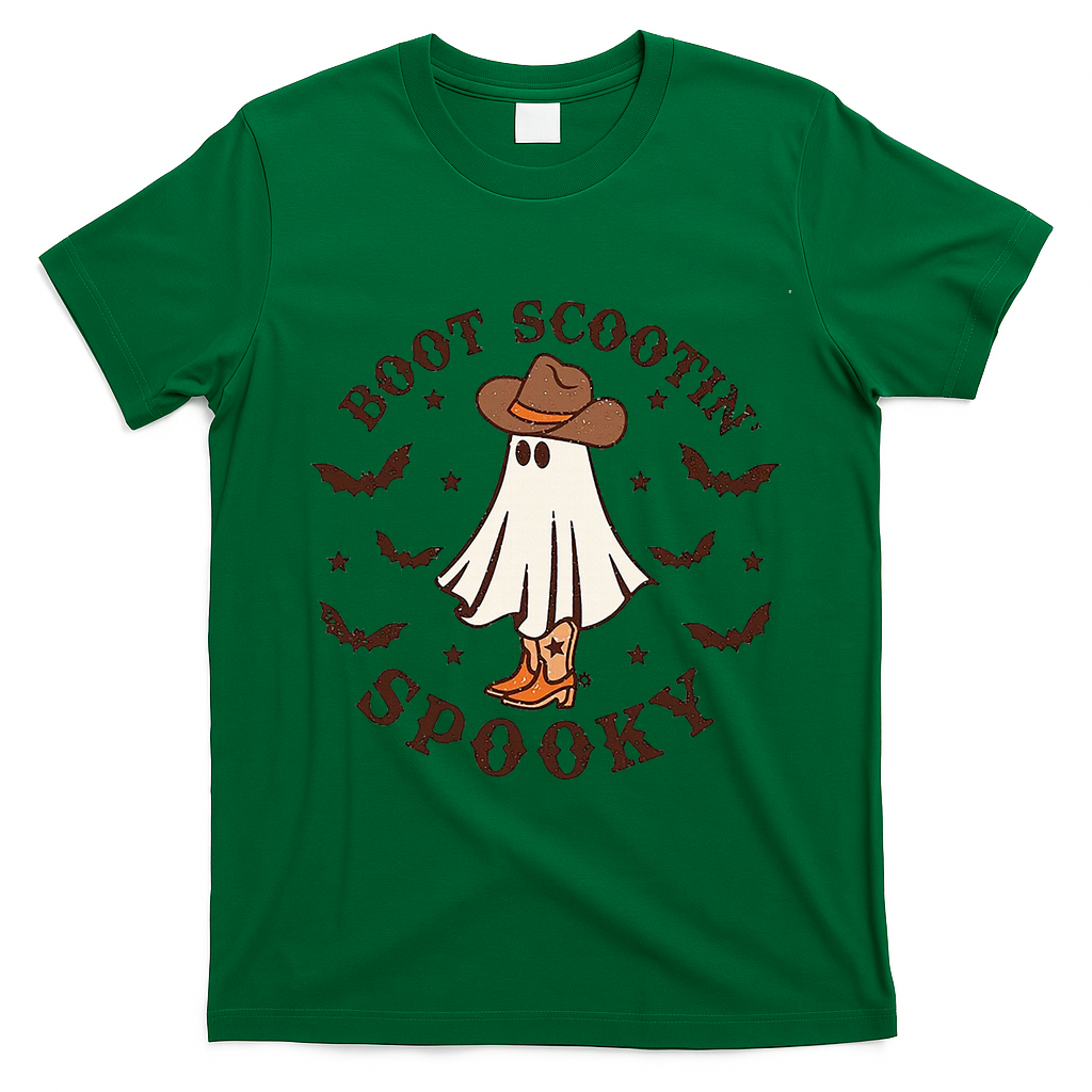 Boot Scootin Spooky Funny Halloween T-Shirt - Irish Green